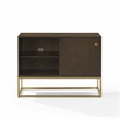Crosley Furniture Byron MDF Wood and Steel Media Console in Dark Brown/Gold