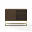 Crosley Furniture Byron MDF Wood and Steel Media Console in Dark Brown/Gold