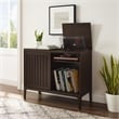 Crosley Furniture Asher Wood Record Storage Media Console - Dark Brown