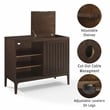 Crosley Furniture Asher Wood Record Storage Media Console - Dark Brown