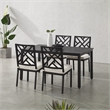 Crosley Furniture Locke 5-Piece Steel Metal Outdoor Dining Set in Cream/Black