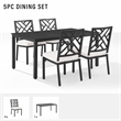 Crosley Furniture Locke 5-Piece Steel Metal Outdoor Dining Set in Cream/Black