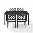 Crosley Furniture Locke 5-Piece Steel Metal Outdoor Dining Set in Cream/Black