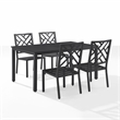 Crosley Furniture Locke 5-Piece Steel Metal Outdoor Dining Set in Cream/Black