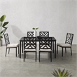Crosley Furniture Locke 7-Piece Steel Metal Outdoor Dining Set in Cream/Black