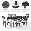 Crosley Furniture Locke 7-Piece Steel Metal Outdoor Dining Set in Cream/Black