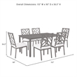 Crosley Furniture Locke 7-Piece Steel Metal Outdoor Dining Set in Cream/Black