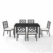 Crosley Furniture Locke 7-Piece Steel Metal Outdoor Dining Set in Cream/Black