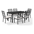 Crosley Furniture Locke 7-Piece Steel Metal Outdoor Dining Set in Cream/Black