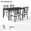 Crosley Furniture Chambers 5-Piece Steel Metal Outdoor Dining Set in Cream/Black