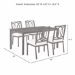 Crosley Furniture Chambers 5-Piece Steel Metal Outdoor Dining Set in Cream/Black