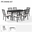Crosley Furniture Chambers 7-Piece Steel Metal Outdoor Dining Set in Cream/Black