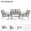 Crosley Furniture Otto 4-Piece Modern Metal Conversation Set in Gray/Matte Black