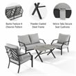 Crosley Furniture Otto 4-Piece Modern Metal Conversation Set in Gray/Matte Black