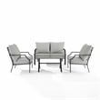 Crosley Furniture Otto 4-Piece Modern Metal Conversation Set in Gray/Matte Black