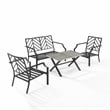 Crosley Furniture Otto 4-Piece Modern Metal Conversation Set in Gray/Matte Black