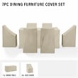 Crosley Furniture 7PC Vinyl Outdoor Dining Furniture Cover Set in Tan