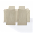 Crosley Furniture 5-Piece Vinyl Outdoor Dining Furniture Cover Set in Tan