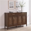 Crosley Furniture Milo Modern Wood Sideboard in Dark Brown/Antique Brass