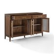 Crosley Furniture Milo Modern Wood Sideboard in Dark Brown/Antique Brass
