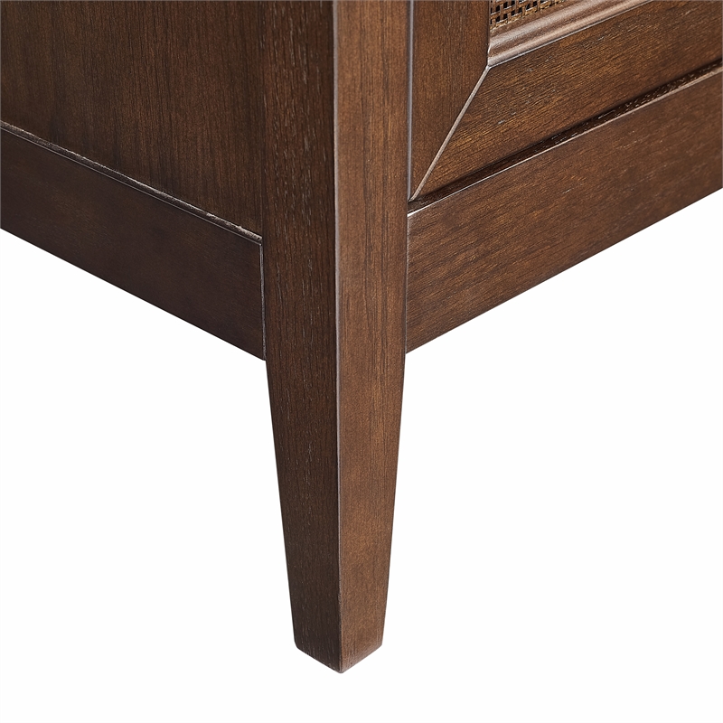 Crosley Furniture Milo Modern Wood Sideboard in Dark Brown/Antique Brass
