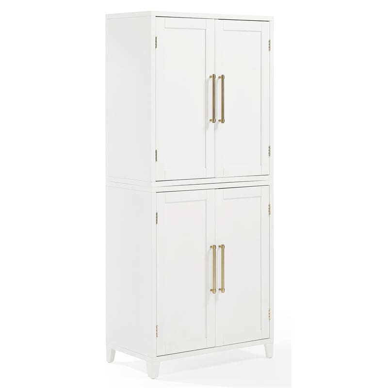 Crosley Furniture Roarke Modern Wood Kitchen Pantry Storage Cabinet in White