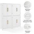 Crosley Furniture Roarke Wood Kitchen Pantry Storage Cabinet in White (Set of 2)