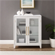 Crosley Furniture Roarke Glass Door Wood Kitchen Pantry Storage Cabinet in White