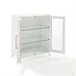 Crosley Furniture Roarke Glass Door Wood Kitchen Pantry Storage Cabinet in White