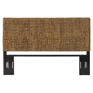 Crosley Furniture Edgewater Contemporary Wood/Rattan King Headboard in Sea Grass