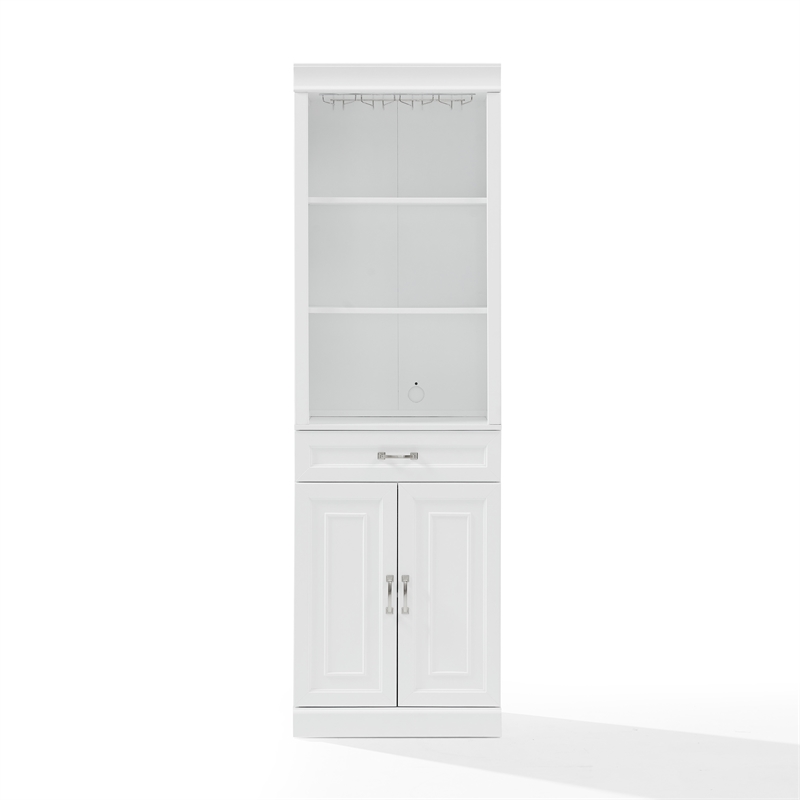 Crosley Furniture Stanton Traditional Wood/Metal Bar Cabinet in White