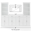 Crosley Furniture Stanton 3-Piece Wood Sideboard & Storage Bookcase Set in White