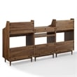 Crosley Furniture Liam 3-Piece Wood Record Player Stand And Storage Set - Walnut