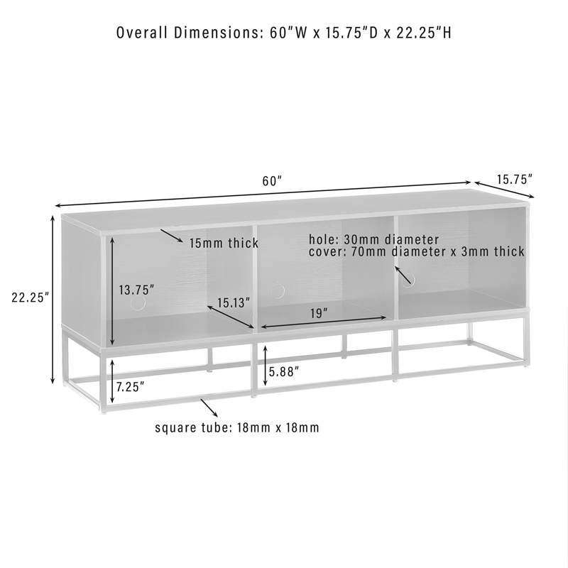 Crosley Furniture Enzo Large Modern Wood TV stand for TVs up to 65