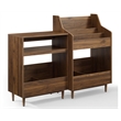 Crosley Furniture Liam 2-Piece Wood Record Player Stand And Storage Set - Walnut