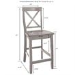 Crosley Furniture Cutler 3-Piece Wood Kitchen Island w/ X-Back Stools in White