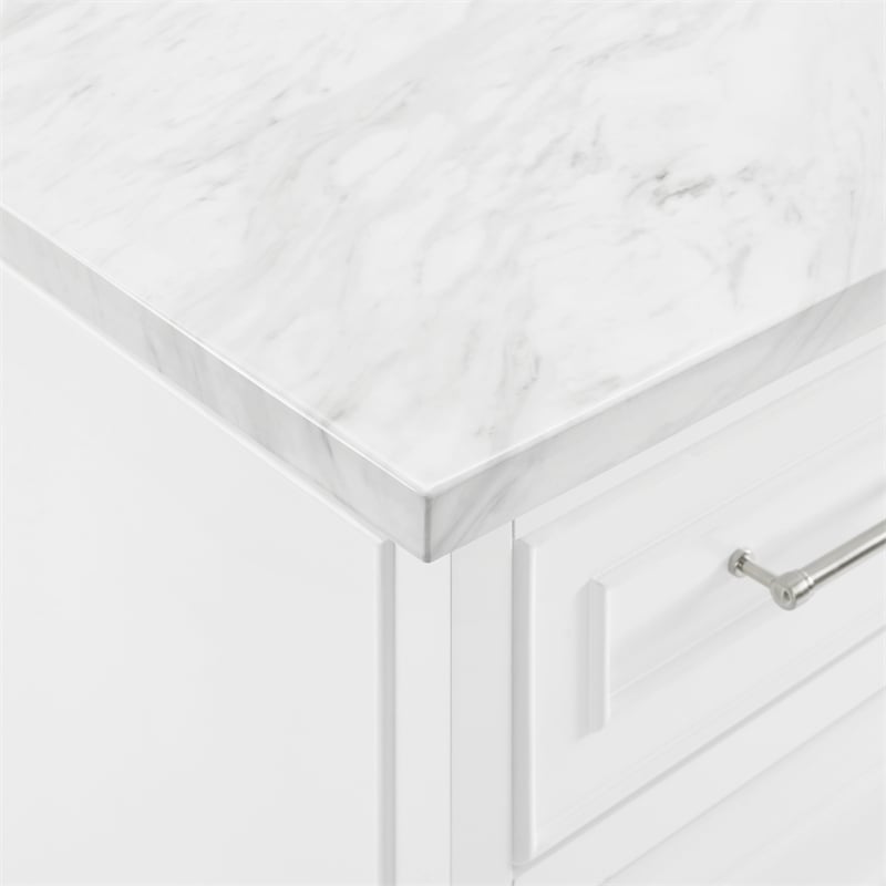 Crosley Furniture Cutler Modern MDF Wood Kitchen Island in White