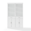 Crosley Furniture Stanton Wood Storage Bookcase Set in White (Set of 2)