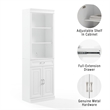 Crosley Furniture Stanton Traditional Wood/Metal Storage Bookcase in White