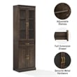 Crosley Furniture Stanton Glass Door Wood Kitchen Storage Pantry in Coffee