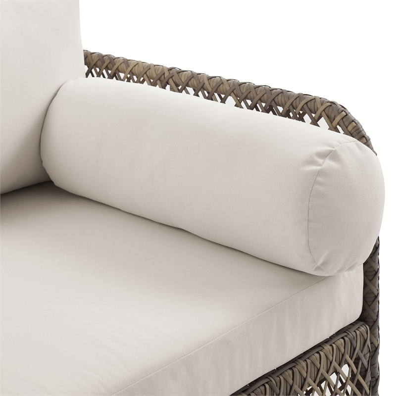 Crosley Furniture Granite Bay Fabric Outdoor Sofa in Cream White/Stone