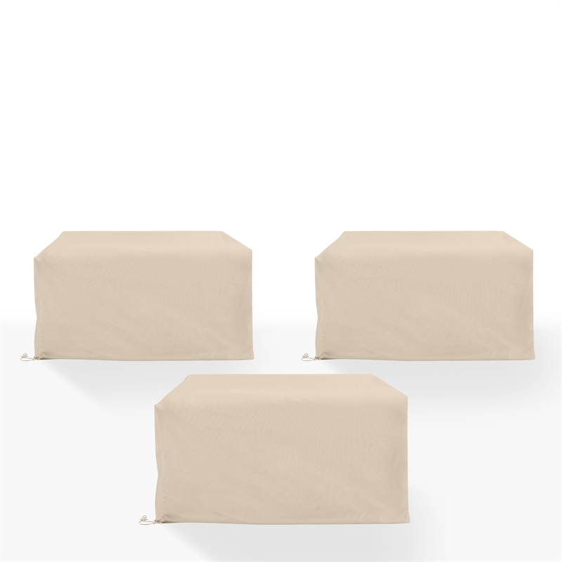 Crosley Furniture Covers Vinyl Outdoor Loveseat Cover in Tan (Set of 3)