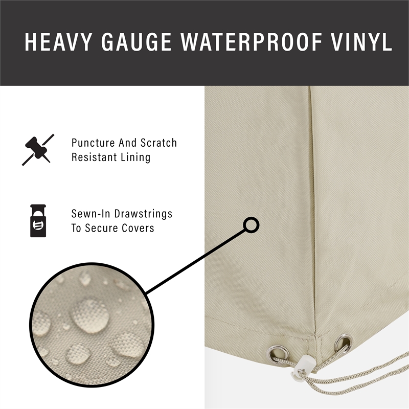 Crosley Furniture Covers 4-Piece Traditional Vinyl Outdoor Sofa Cover Set in Tan