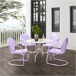 Crosley Tulip 5 Piece Retro Outdoor Dining Set in Lavender