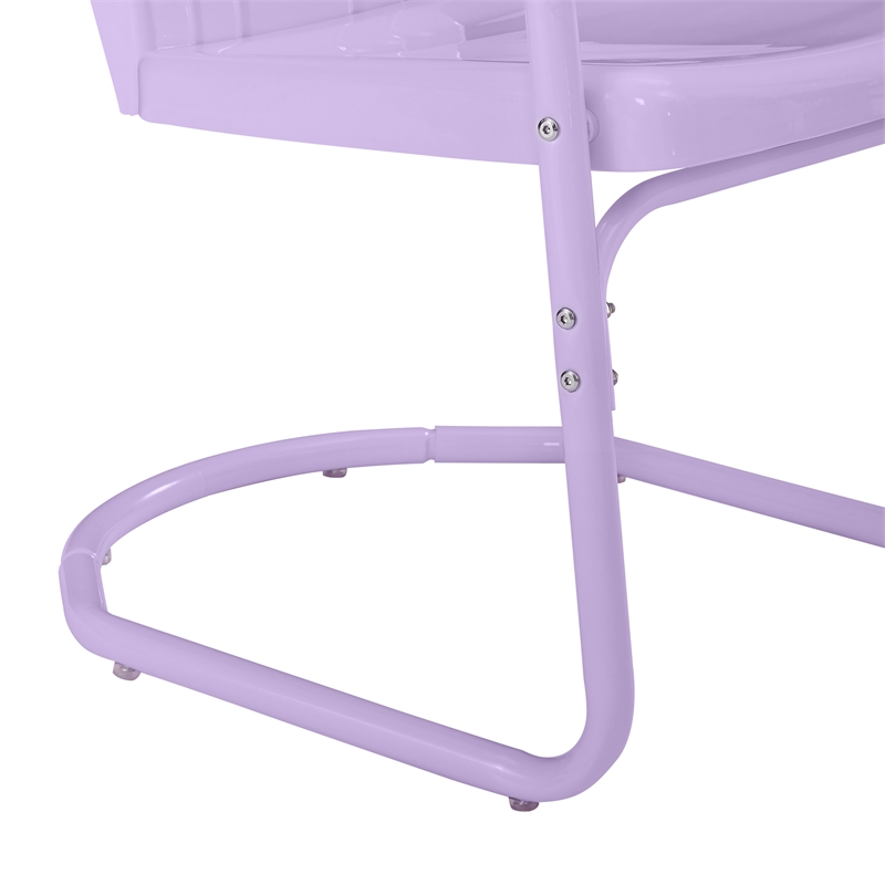 Crosley Tulip 3 Piece Retro Outdoor Chair Set in Lavender