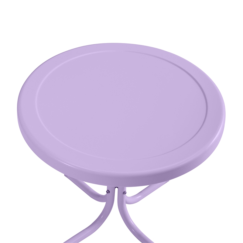 Crosley Tulip 3 Piece Retro Outdoor Chair Set in Lavender