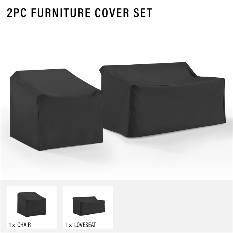 Crosley Furniture 2Pc Outdoor Furniture Cover Set in Black