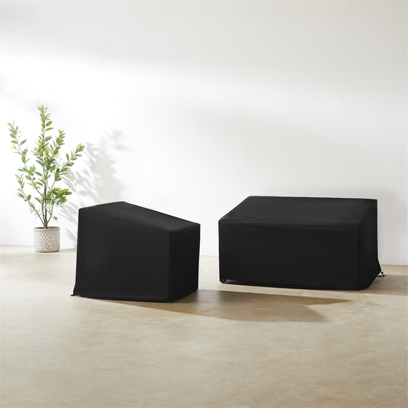 Crosley Furniture 2Pc Outdoor Furniture Cover Set in Black