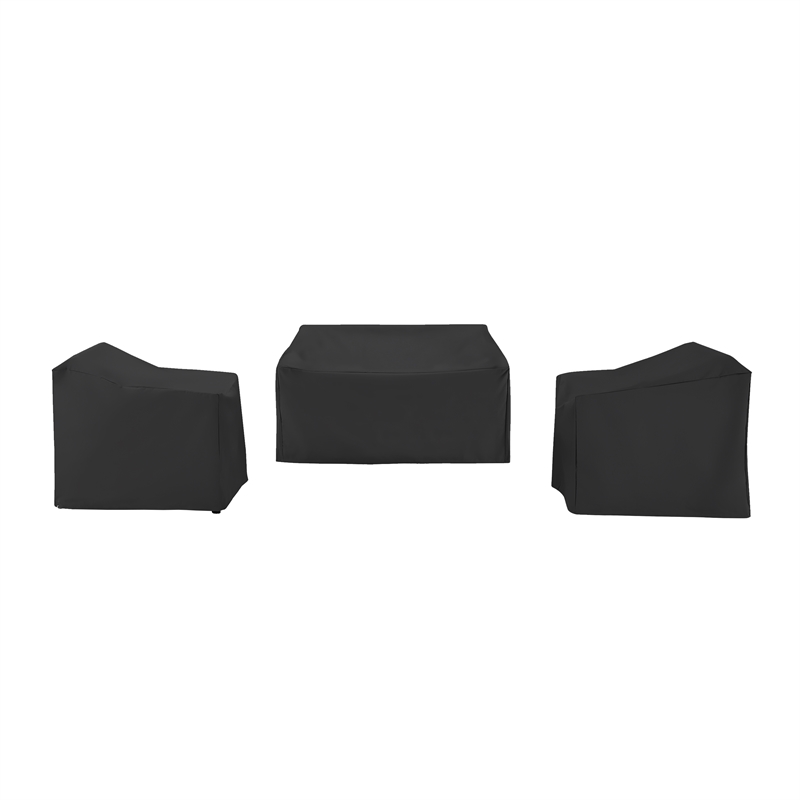 Crosley Furniture 3Pc Outdoor Furniture Cover Set in Black