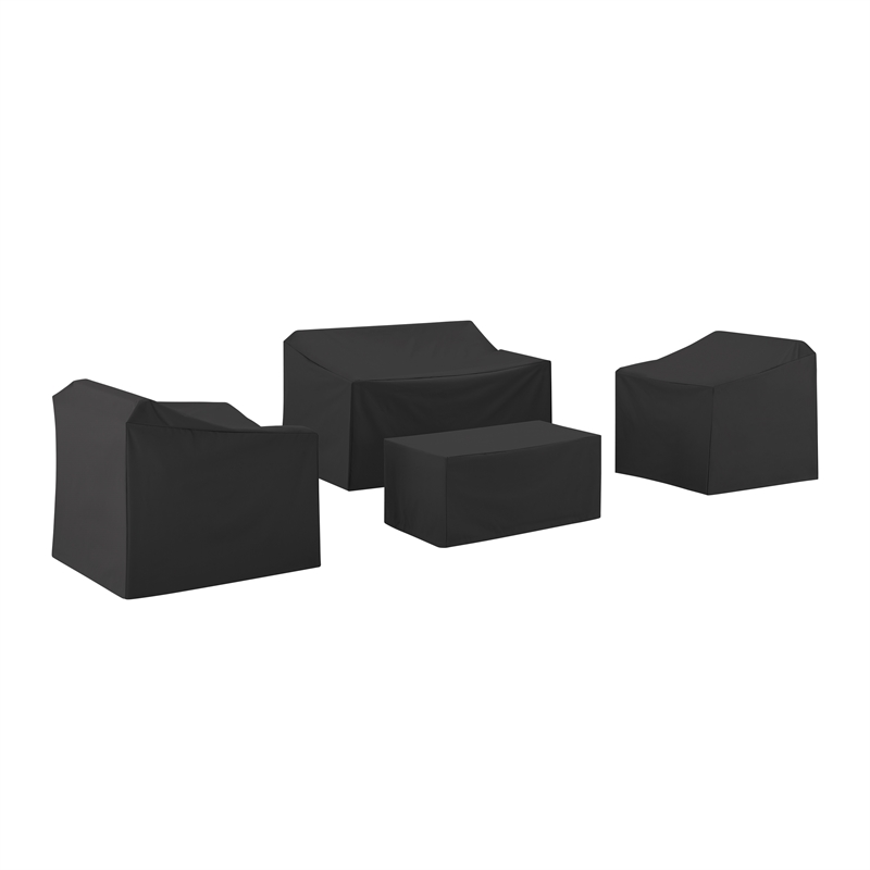 Crosley Furniture 4Pc Outdoor Furniture Cover Set in Black